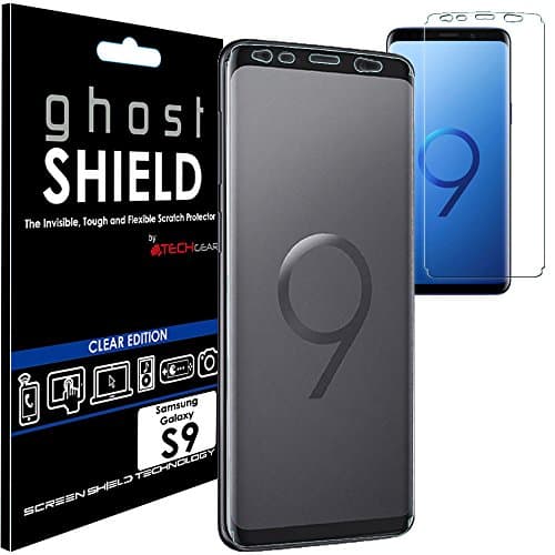 Image of TECHGEAR Screen Protector to fit Samsung Galaxy S9 [ghostSHIELD Edition] Genuine Reinforced Flexible TPU Screen Protector Guard Covers with Full Screen Coverage inc Curved Screen