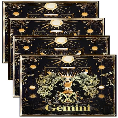 Image of Homemissing Kids Twelve Constellations Placemats Set of 4 45X30cm Gemini Table Mats Placemat Western Astrology Zodiac Placemats for Dining Table Indoor Outdoor Kitchen Bohemian Decor Table Place Mats