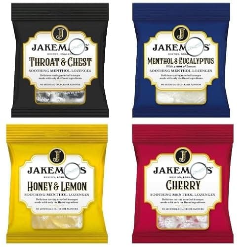 Image of 4x 73g Jakeman Soothing Menthol Sweets, Honey & Lemon, Cherry, Menthol & Eucalyptus, Throat & Chest Lozenges – Bundled by GetInStyle Shop