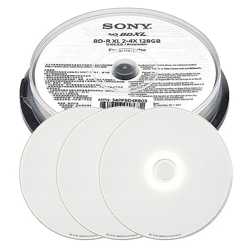 Image of Digital 4X 128GB BDXL Quad Layer BD-R XL White Inkjet Printable Blu-ray Recordable 50 year archival discs - 3 Discs