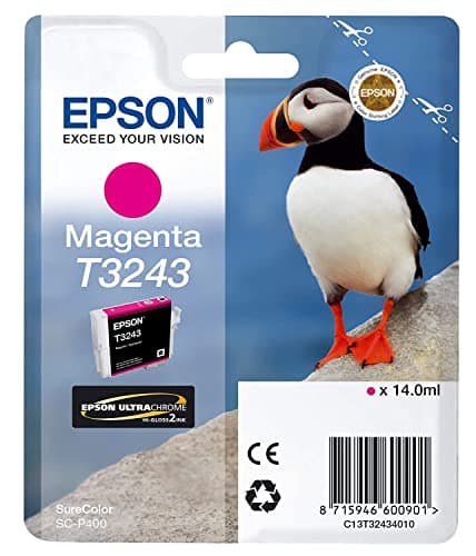 Image of Epson C13T32434010 Ink Cartridge for Printer, Magenta, Genuine