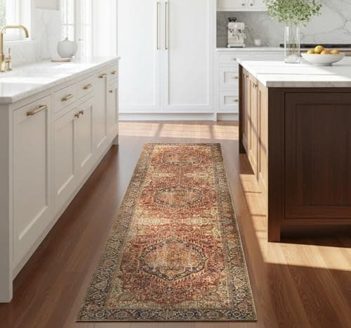 Image of Hafaa Carpets Runners for Hallway Non-Slip 80x300 Large Washable Traditional Pattern Rug – Easy to Clean Floor Carpet Bedroom Rugs (Majestic)