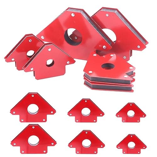 Image of Mardatt 6Pcs 3" 4" 5" Arrow Welding Magnet Set, 25LB/50LB/75LB Magnetic Welding Holder Welding Magnets Clamps 45, 90, 135 Degree Angle for Soldering Welding Assembly