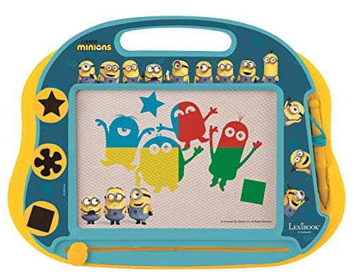 Image of LEXIBOOK, Despicable Me Minions, Multicolour Magic Magnetic Drawing Board, Artistic Creative Toy for Girls and Boys, Stylus Pen and Stamps, Yellow/Blue, CRDES550