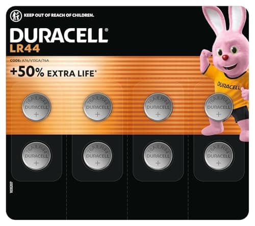 Image of DURACELL LR44 (8 Pack) Specialty Alkaline Battery 1.5V (A76)– +50% EXTRA LIFE– For Thermometers, Flashlights, Watches, Security Systems & Medical Devices – 5–Year Storage Guarantee - Leak Prevention