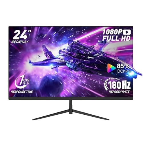 Image of ReHisk 24 inch Monitor FHD 1080P IPS Gaming Monitor with 165Hz, HDMI VGA Ports VESA Compatible, Tilt Adjustable, Borderless Design, Multi-Screen Capability, AMD FreeSync, Build-in Speakers