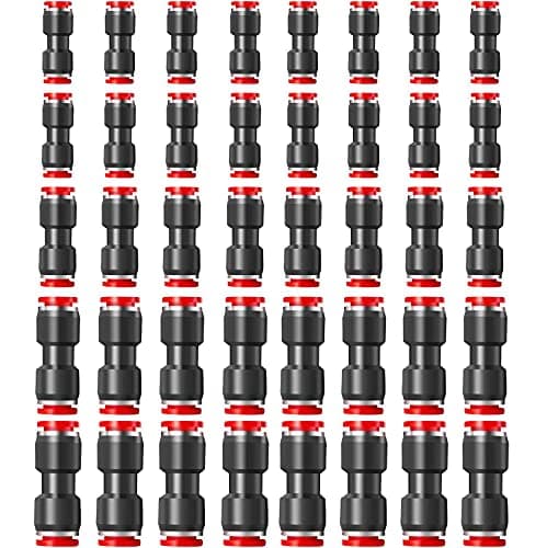 Image of Pronese 50 Pcs Quick Release Plastic Pneumatic Air Line Fittings, 4/6/8/10/12mm Straight Push Connectors for 5/32 1/4 5/16 3/8 1/2 Tube,2-Way Push to Connect Fittings Kit