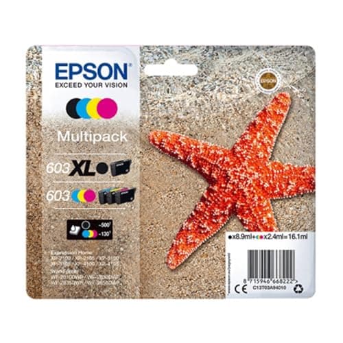 Image of EPSON - MULTIPACK 4-COLOURS 603 XL BLK STD. CMY