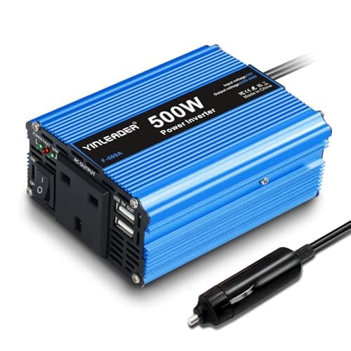 Image of Yinleader 500W Power Inverter DC 12V to AC 230V 240V Transformer Car Charger Lighter Adapter with 3 Pin Plug and Dual USB Ports