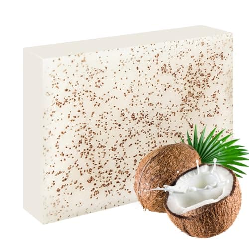 Image of LOPHE Coconut Scrub Soap, Natural Exfoliating Body Soap with Coconut Shell Powder, Moisturizing Coconut Oil for Soft Smooth Gentle Skin Care, 100 g