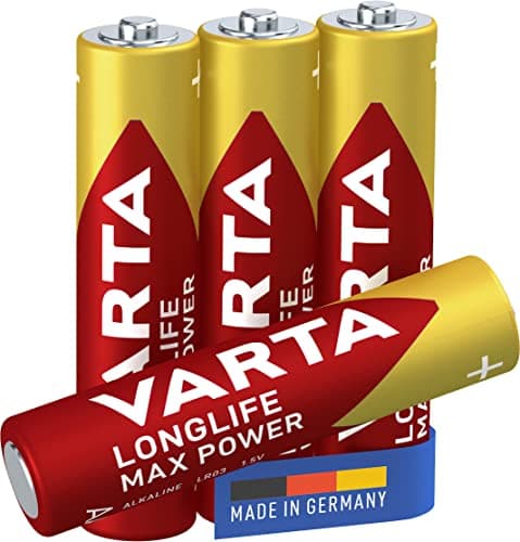 Image of Varta Longlife Max Power AAA Alkaline Batteries LR03 - Pack of 4 - Packaging May Vary