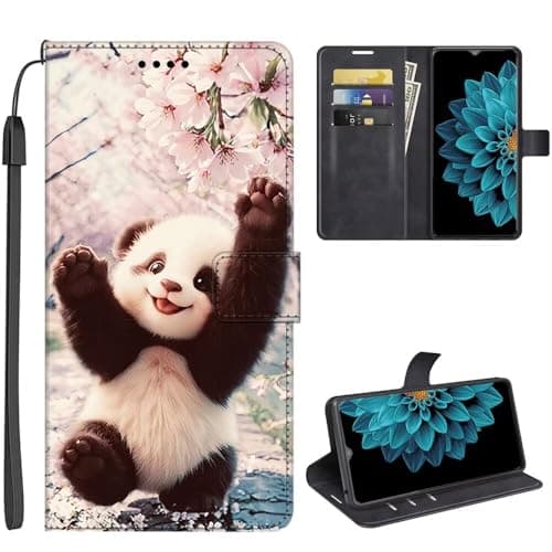 Image of SEHEYA Case for Samsung Galaxy S8 Phone Cover PU Leather Wallet Purse 3D Print Pattern Design Magnetic Closure Cover Book Flip Folio Card Holder Cases, Lovely Panda