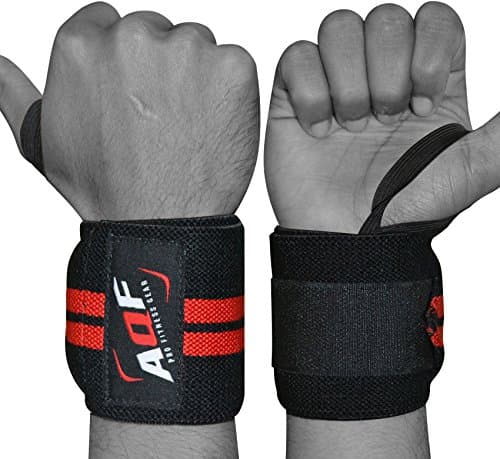 Image of AQF Power Weight Lifting Wrist Wraps Supports Gym Training Fist Straps - Sold as Pair & One Size Fits All