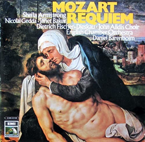 Image of MOZART, Wolfgang Amadeus: Requiem in D minor, Kv.626 ----EMI--EMI 1C 065 02246-Vinyl LP-MOZART Wolfgang Amadeus (Austria)-ARMSTRONG Sheila (soprano); BAKER Janet (mezzosoprano); BARENBOIM Daniel (pianoforte - dir); English Chamber Orchestra; FISCHER-DIESKAU Dietrich (baritono - dir); GEDDA Nicolai (tenore); John Alldis Choir