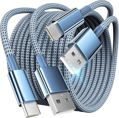 Image of Wengshini USB C Cable 3M, 2Pack Type C Charger Cable Fast Charging Braided USB to USB C for PS5 Controller,iPhone 15,Samsung Galaxy S23 S22 S21 Note 10 9 8, Huawei,LG,Pixel, etc