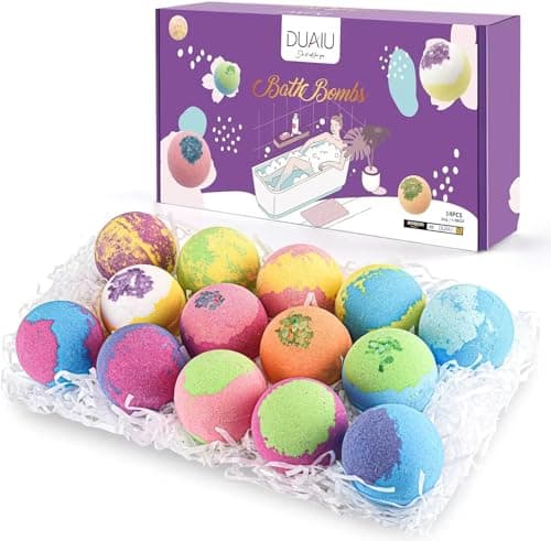 Image of Bath Bombs Gift Set DUAIU 14Pcs Natural Bath Bomb Set Organic Bubble Bath Bombs with Essential Oil Gifts for Birthday Anniversary Valentines Mothers Day Gifts for Women Mom Girls