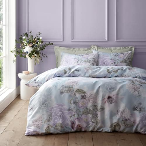 Image of Catherine Lansfield RHS x Floral Serenity So Soft King Duvet Cover Set with Pillowcases Blue