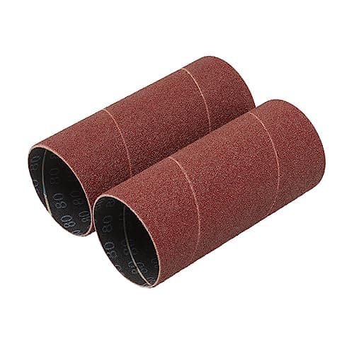 Image of Draper 08405 Aluminium Oxide Sanding Sleeves, 50 x 115mm, 80 Grit (Pack of 2), Red