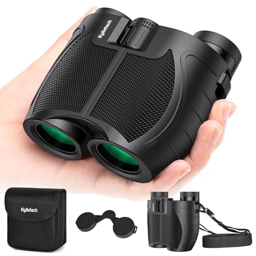 Image of Kylietech Compact Binoculars for Adults Kids, 12x25 Binoculars Lightweight and Waterproof for Bird Watching, Mini Binocular with FMC Lens BAK-4 Prisms for Outdoor, Travel, Concerts