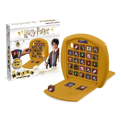 Image of Top Trumps Match Harry Potter Board Game, Play with Ron, Hermione, Dumbledore and Hagrid, Race to Match 5 of the same characters in a row, gift for ages 4 plus