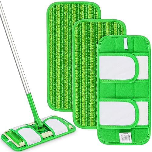 Image of Reusable Mop Pads for Flash Speedmop: Papclean Microfibre Speed Mop Refill Wipes Washable Wet Cloth Heavy Duty Dry Pads Replacement for Household Kitchen All Purpose Floor Cleaning