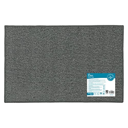 Image of JVL Eden Machine Washable Latex Backed Doormat, 50x80cm,Grey