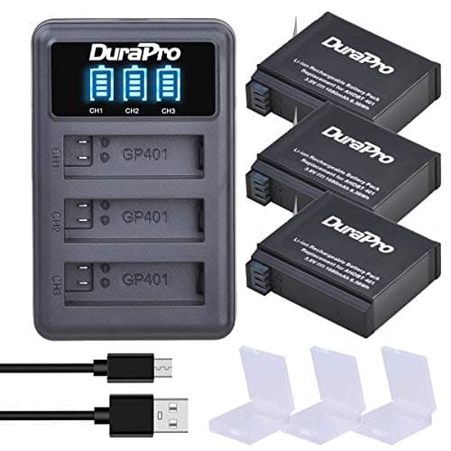 Image of Durapro 3Pcs 1680mAh AHDBT-401 Battery + LED USB 3-Slots Charger for Gopro Hero 4 AHDBT 401 Action Camera Accessories