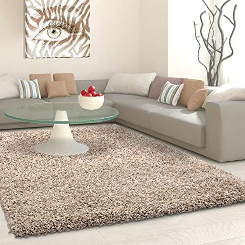 Image of viceroy bedding SHAGGY Rug Rugs Living Room Large Soft Touch 5cm Thick Pile Modern Bedroom Living Room Area Rugs Non Shed (Light Beige Mink, 160cm x 230cm (5.5ft x 7.5ft))