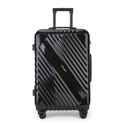 Image of Fly Kite Luggage 28 Inch Large Suitcase PC+ABS Hard Shell with Aluminium Trolley Handle, Real TSA 3 Digit Secure Lock, 360° Smooth Wheels Lightweight Suitcase Black