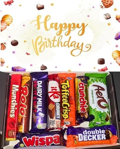 Image of Happy Birthday Celebrations Chocolate Gift Box, Dairy Milk Hamper, Full Sized Bars, Letterbox Friendly, Perfect for Presents, Surprises Birthdays and Treats, Chocolate For Kids, Him, Her