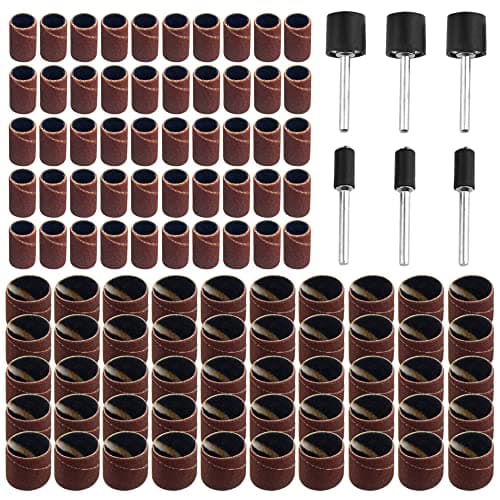 Image of 106PCS Drum Sander Kit 240 Grit Sanding Drum kit with 1/8 Shank Mandrel for Rotary Tools