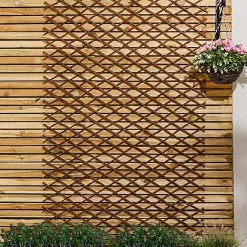 Image of Expanding Willow Trellis – Natural Weather-Resistant Wooden Garden Trellis, Adjustable Vertical & Horizontal Design for Climbing Plants & Privacy outdoor Decor (100 x 200cm) -G44