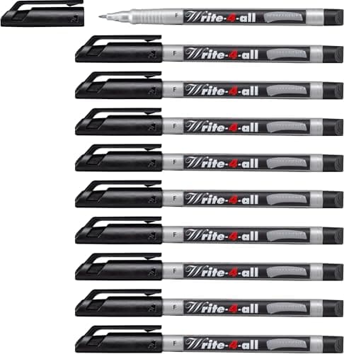 Image of STABILO Write-4-all - Permanent Marker Pen - Fine - Pack of 10 - Black