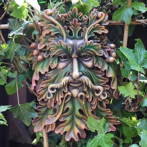 Image of Green Man Wall Plaque Acorn Leaf Bearded Face Man Of The Forest Wood Spirit