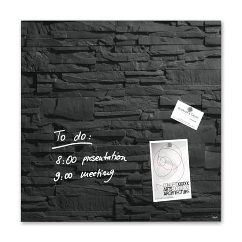 Image of SIGEL GL169 Premium Glass magnetic Board, glossy surface, 48 x 48 cm, easy mounting, Black - Artverum