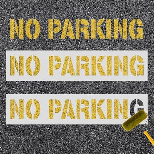 Image of 2pcs Silicone Parking Stencil, 4 Inch Letter Stencil Flexible Parking Lot Template for Traffic Curb Spray Paint Marking