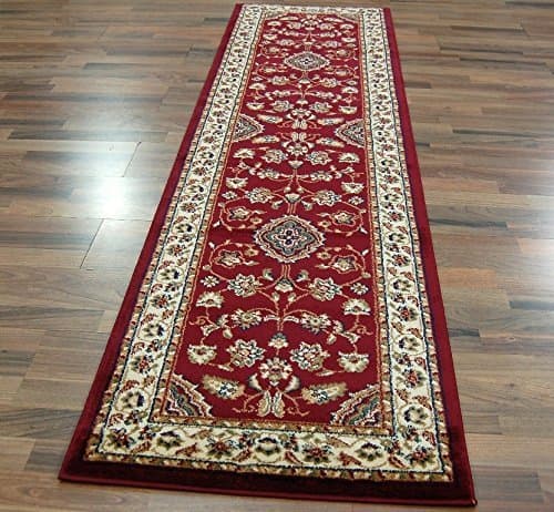 Image of eRugs Large Classic Oriental Persian Style Floral Traditional Rug Runner/Mat, Red - 60 x 230cm