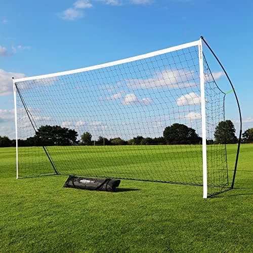 Image of QuickPlay KICKSTER 18.5x6.5ft Portable Football Goal - Large Garden Football Goal for U13 U14 Training - Quick Setup Soccer Net with Carry Bag & Anchors