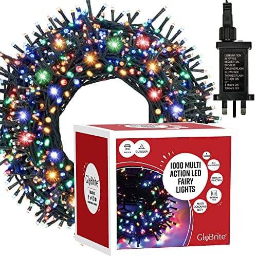 Image of GloBrite 1000 LED Fairy Lights - Versatile Christmas Lights with 8 Modes, Outdoor Fairy Lights, Christmas Tree Lights and Christmas Decorations - Waterproof Christmas Lights Outdoor - Multi-Coloured
