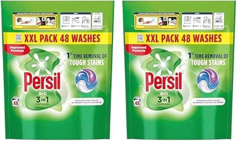 Image of Persil Bio 3 in 1 Washing Capsules 48 washes (Pack of 2)