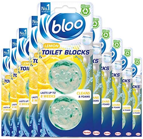 Image of Bloo In Cistern Twin Blocks Citrus Zest with Long Lasting Anti-Limescale Cleaning, Foaming & Clear Water 10 x 2 Pack