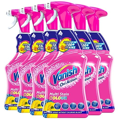 Image of Vanish - Oxi Action - Multi Stain Spray for Couloured Garments and Fabrics | 500ml Each | Pack of 6 | 6 x 500ml | Pre-Treat Spray Without Chlorine Bleach