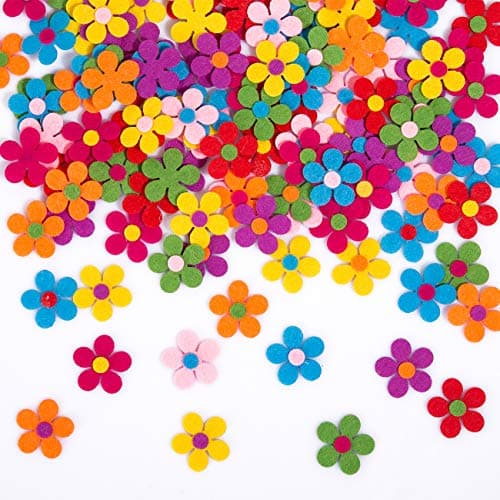 Image of Naler 120 Felt Fabric Flower Envelopes for DIY Crafts Daisies Felt Artificial Flower Heads Gerbera Felt