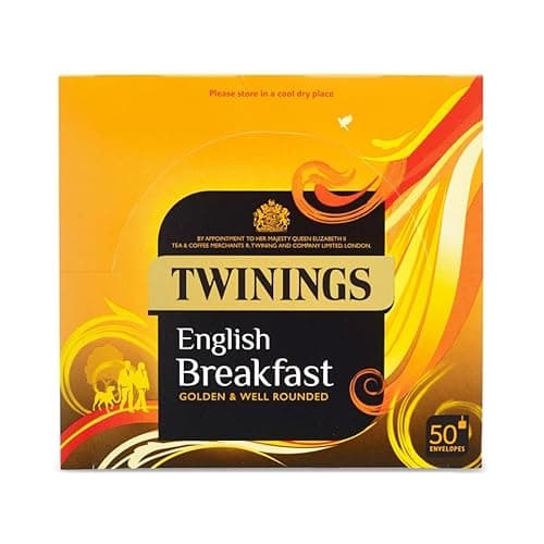 Image of Twinings English Breakfast Tea Enveloped Tea Bags, 6 Boxes of 50 Individually Wrapped Tea Bags