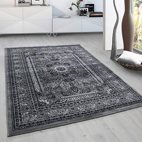 Image of - LordOfRugs - Marrakesh Quality Oriental Traditional Bordered Classic Design Soft Grey Rug in 6 Sizes (80 x 150 cm (2'6''x5'0''))
