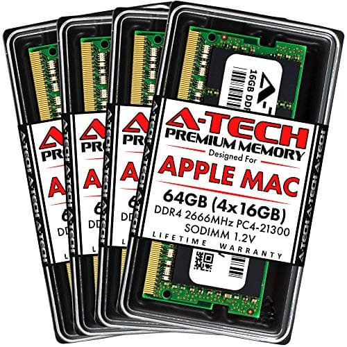 Image of A-Tech 64GB Kit (4x16GB) RAM for Apple iMac 2019 & 2020 27 inch Retina 5K | DDR4 2666 MHz SODIMM PC4-21300 / PC4-21333 260-Pin SO-DIMM Memory Upgrade