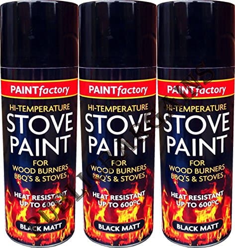 Image of Heat Resistant Matt Black Spray Paint Stove High Temperature 400ML BBQ'S (3)