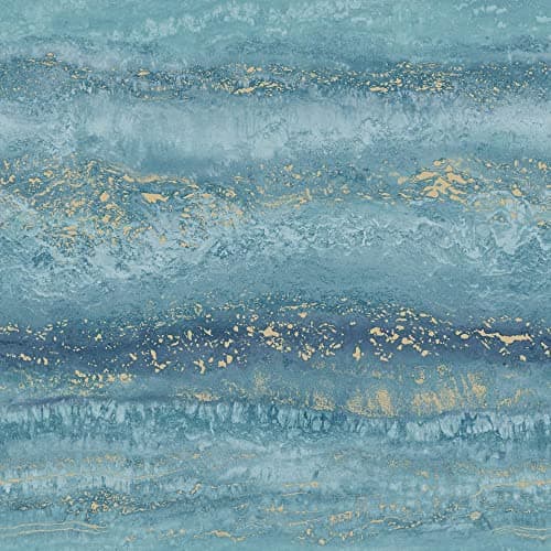 Image of Muriva Semper Marble Teal Gold Wallpaper 189504 - Feature Metallic Granite Stone
