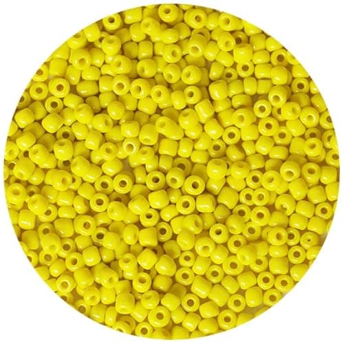 Image of Bala&Fillic Lemon Yellow Color 4mm Seed Beads About 1200pcs/100Grams in Bag, 6/0 Glass Craft Beads for Making Bracelet and Necklace (Lemon Yellow)