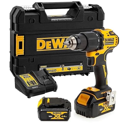 Image of DEWALT Combi Drill 18V XR Brushless Compact 2 x 4.0Ah, Yellow/Black (DCD709M2T)